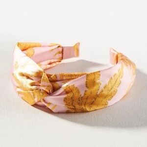 NWT Anthropologie Pink Palm Twist Headband